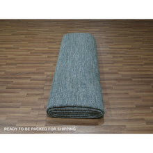 Load image into Gallery viewer, 9&#39;3&quot;x11&#39;7&quot; Sea Green, Grass Design With Looped Pile, Hand Knotted, Pure Wool, Oriental Rug FWR461028