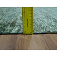 Load image into Gallery viewer, 9&#39;3&quot;x11&#39;7&quot; Sea Green, Grass Design With Looped Pile, Hand Knotted, Pure Wool, Oriental Rug FWR461028