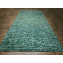 Load image into Gallery viewer, 10&#39;4&quot;x14&#39;2&quot; Mist Green, Hand Knotted, Grass Design With Looped Pile, Natural Wool, Oriental Rug FWR461052
