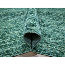 Load image into Gallery viewer, 10&#39;4&quot;x14&#39;2&quot; Mist Green, Hand Knotted, Grass Design With Looped Pile, Natural Wool, Oriental Rug FWR461052