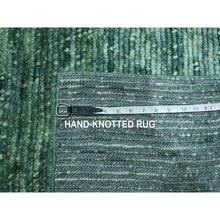 Load image into Gallery viewer, 10&#39;4&quot;x14&#39;2&quot; Mist Green, Hand Knotted, Grass Design With Looped Pile, Natural Wool, Oriental Rug FWR461052
