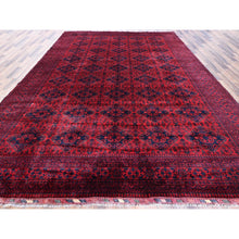 Load image into Gallery viewer, 9&#39;10&quot;x13&#39;2&quot; Chili Red, Afghan Khamyab With Geometric Design, Soft And Shiny Wool, Hand Knotted, Vegetable Dyes, Oriental Rug FWR4608