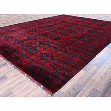 Load image into Gallery viewer, 9&#39;10&quot;x13&#39;2&quot; Chili Red, Afghan Khamyab With Geometric Design, Soft And Shiny Wool, Hand Knotted, Vegetable Dyes, Oriental Rug FWR4608