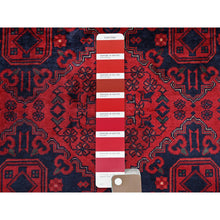 Load image into Gallery viewer, 9&#39;10&quot;x13&#39;2&quot; Chili Red, Afghan Khamyab With Geometric Design, Soft And Shiny Wool, Hand Knotted, Vegetable Dyes, Oriental Rug FWR4608