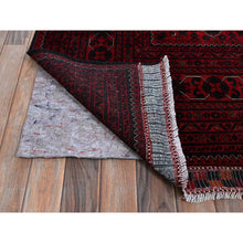 Load image into Gallery viewer, 9&#39;9&quot;x13&#39;10&quot; Carmine Red, Afghan Khamyab With Geometric Design, Soft And Velvety Wool, Hand Knotted, Natural Dyes, Oriental Rug FWR4632