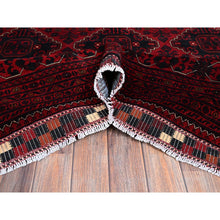 Load image into Gallery viewer, 9&#39;9&quot;x13&#39;10&quot; Carmine Red, Afghan Khamyab With Geometric Design, Soft And Velvety Wool, Hand Knotted, Natural Dyes, Oriental Rug FWR4632