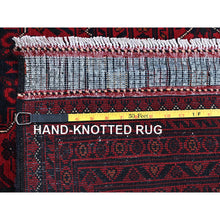 Load image into Gallery viewer, 9&#39;9&quot;x13&#39;10&quot; Carmine Red, Afghan Khamyab With Geometric Design, Soft And Velvety Wool, Hand Knotted, Natural Dyes, Oriental Rug FWR4632