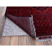 Load image into Gallery viewer, 9&#39;9&quot;x12&#39;8&quot; Crimson Red, Afghan Khamyab With Geometric Pattern, Hand Knotted, Soft And Velvety Wool, Vegetable Dyes, Oriental Rug FWR4644