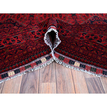 Load image into Gallery viewer, 9&#39;9&quot;x12&#39;8&quot; Crimson Red, Afghan Khamyab With Geometric Pattern, Hand Knotted, Soft And Velvety Wool, Vegetable Dyes, Oriental Rug FWR4644