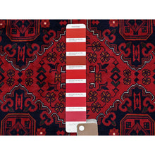 Load image into Gallery viewer, 9&#39;9&quot;x12&#39;8&quot; Crimson Red, Afghan Khamyab With Geometric Pattern, Hand Knotted, Soft And Velvety Wool, Vegetable Dyes, Oriental Rug FWR4644