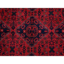 Load image into Gallery viewer, 9&#39;9&quot;x12&#39;8&quot; Crimson Red, Afghan Khamyab With Geometric Pattern, Hand Knotted, Soft And Velvety Wool, Vegetable Dyes, Oriental Rug FWR4644