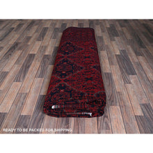 Load image into Gallery viewer, 9&#39;9&quot;x12&#39;8&quot; Crimson Red, Afghan Khamyab With Geometric Pattern, Hand Knotted, Soft And Velvety Wool, Vegetable Dyes, Oriental Rug FWR4644