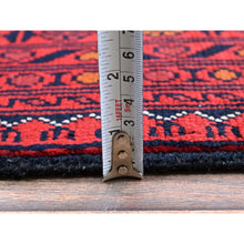 Load image into Gallery viewer, 9&#39;9&quot;x12&#39;8&quot; Crimson Red, Afghan Khamyab With Geometric Pattern, Hand Knotted, Soft And Velvety Wool, Vegetable Dyes, Oriental Rug FWR4644