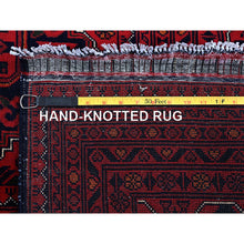 Load image into Gallery viewer, 9&#39;9&quot;x12&#39;8&quot; Crimson Red, Afghan Khamyab With Geometric Pattern, Hand Knotted, Soft And Velvety Wool, Vegetable Dyes, Oriental Rug FWR4644