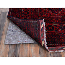Load image into Gallery viewer, 9&#39;9&quot;x13&#39;1&quot; Scarlet Red, Afghan Khamyab With Geometric Design, Soft And Shiny Wool, Hand Knotted, Vegetable Dyes, Oriental Rug FWR4650