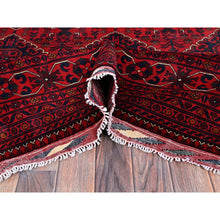 Load image into Gallery viewer, 9&#39;9&quot;x13&#39;1&quot; Scarlet Red, Afghan Khamyab With Geometric Design, Soft And Shiny Wool, Hand Knotted, Vegetable Dyes, Oriental Rug FWR4650