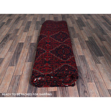 Load image into Gallery viewer, 9&#39;9&quot;x13&#39;1&quot; Scarlet Red, Afghan Khamyab With Geometric Design, Soft And Shiny Wool, Hand Knotted, Vegetable Dyes, Oriental Rug FWR4650