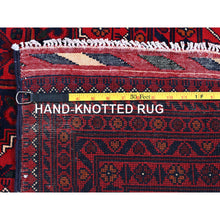 Load image into Gallery viewer, 9&#39;9&quot;x13&#39;1&quot; Scarlet Red, Afghan Khamyab With Geometric Design, Soft And Shiny Wool, Hand Knotted, Vegetable Dyes, Oriental Rug FWR4650