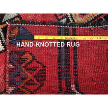 Load image into Gallery viewer, 3&#39;1&#39;x9&#39; Blush Red, Ovedyed Vintage Persian Lilahan with Distinct Abrash, Shaved Down, Zero Pile, Sides and Ends Professionally Secured, Hand Knotted, Pure Wool, Runner, Oriental Rug FWR3834
