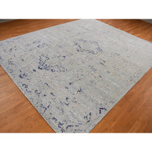 Load image into Gallery viewer, 11&#39;10&quot;x14&#39;9&quot; Marian Blue, Diminishing Cypress Tree with Medallion Design, Silk with Textured Wool, Hand Knotted, Oversized Oriental Rug FWR468006