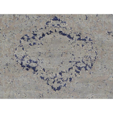 Load image into Gallery viewer, 11&#39;10&quot;x14&#39;9&quot; Marian Blue, Diminishing Cypress Tree with Medallion Design, Silk with Textured Wool, Hand Knotted, Oversized Oriental Rug FWR468006