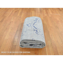Load image into Gallery viewer, 11&#39;10&quot;x14&#39;9&quot; Marian Blue, Diminishing Cypress Tree with Medallion Design, Silk with Textured Wool, Hand Knotted, Oversized Oriental Rug FWR468006