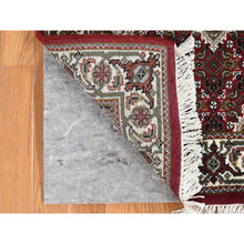 Load image into Gallery viewer, 2&#39;8&quot;x8&#39;5&quot; Carmine Red, Tabriz Mahi, Wool and Silk, Hand Knotted, Runner Oriental Rug FWR468024