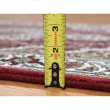 Load image into Gallery viewer, 2&#39;8&quot;x8&#39;5&quot; Carmine Red, Tabriz Mahi, Wool and Silk, Hand Knotted, Runner Oriental Rug FWR468024