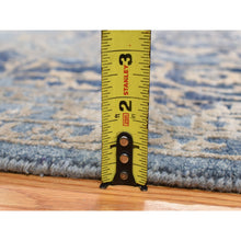 Load image into Gallery viewer, 11&#39;8&quot;x14&#39;8&quot; Air Force Blue, Broken And Erased Persian Heriz Design, Wool And Silk, Hand Knotted, Oversized Oriental Rug FWR468036