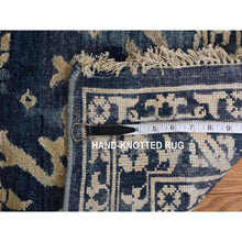 Load image into Gallery viewer, 11&#39;8&quot;x14&#39;8&quot; Air Force Blue, Broken And Erased Persian Heriz Design, Wool And Silk, Hand Knotted, Oversized Oriental Rug FWR468036