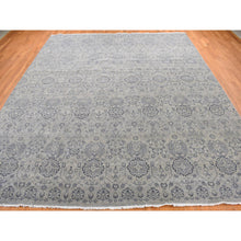 Load image into Gallery viewer, 11&#39;10&quot;x14&#39;9&quot; Light Gray, Tone On Tone Geometric Jewellery Design, Pure Wool, Hand Knotted, Oversized Oriental Rug FWR468042