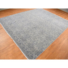 Load image into Gallery viewer, 11&#39;10&quot;x14&#39;9&quot; Light Gray, Tone On Tone Geometric Jewellery Design, Pure Wool, Hand Knotted, Oversized Oriental Rug FWR468042