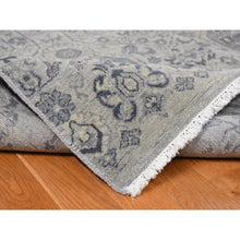 Load image into Gallery viewer, 11&#39;10&quot;x14&#39;9&quot; Light Gray, Tone On Tone Geometric Jewellery Design, Pure Wool, Hand Knotted, Oversized Oriental Rug FWR468042