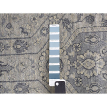 Load image into Gallery viewer, 11&#39;10&quot;x14&#39;9&quot; Light Gray, Tone On Tone Geometric Jewellery Design, Pure Wool, Hand Knotted, Oversized Oriental Rug FWR468042