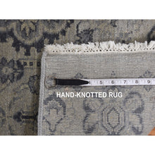 Load image into Gallery viewer, 11&#39;10&quot;x14&#39;9&quot; Light Gray, Tone On Tone Geometric Jewellery Design, Pure Wool, Hand Knotted, Oversized Oriental Rug FWR468042