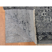 Load image into Gallery viewer, 12&#39;1&quot;x17&#39;7&quot; Nickel Gray, Broken And Erased Persian Design, Silk With Textured Wool, Hand Knotted, Oversized Oriental Rug FWR468048