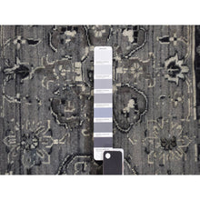 Load image into Gallery viewer, 12&#39;1&quot;x17&#39;7&quot; Nickel Gray, Broken And Erased Persian Design, Silk With Textured Wool, Hand Knotted, Oversized Oriental Rug FWR468048