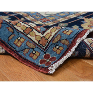 12'x17'8" Barn Red, Hand Knotted, Antiqued Heriz Re-creation, Pure Wool, Oversized Oriental Rug FWR468054