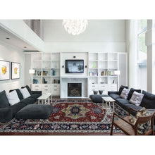 Load image into Gallery viewer, 11&#39;7&quot;x14&#39;10&quot; Barn Red, Heriz Revival, Pure Wool, Hand Knotted, Oversized Oriental Rug FWR468060