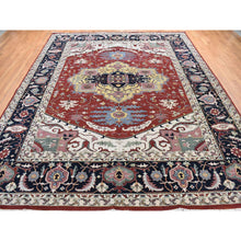 Load image into Gallery viewer, 11&#39;7&quot;x14&#39;10&quot; Barn Red, Heriz Revival, Pure Wool, Hand Knotted, Oversized Oriental Rug FWR468060