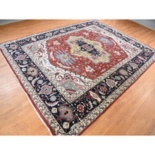 Load image into Gallery viewer, 11&#39;7&quot;x14&#39;10&quot; Barn Red, Heriz Revival, Pure Wool, Hand Knotted, Oversized Oriental Rug FWR468060