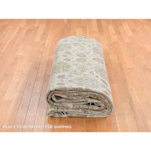 Load image into Gallery viewer, 11&#39;5&quot;x14&#39;9&quot; Ivory, Velvet Feel Tabriz New Zealand Wool, 300 Kpsi, Densely Woven, Hand Knotted, Oversized Oriental Rug FWR468066