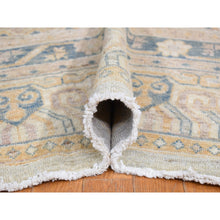 Load image into Gallery viewer, 13&#39;x17&#39;7&quot; Pale Ivory, White Wash Khotan With Repetitive Geometric Gul Design, Hand Knotted, Pure Wool, Extra Wide, Oversized, Oriental Rug FWR468072