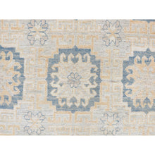 Load image into Gallery viewer, 13&#39;x17&#39;7&quot; Pale Ivory, White Wash Khotan With Repetitive Geometric Gul Design, Hand Knotted, Pure Wool, Extra Wide, Oversized, Oriental Rug FWR468072