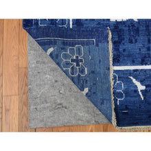 Load image into Gallery viewer, 12&#39;2&quot;x18&#39;3&quot; Admiral Blue, Hand Knotted, Tabriz with All Over Leaf Design, Wool and Silk, Tone on Tone, Oriental, Oversized Rug FWR468084