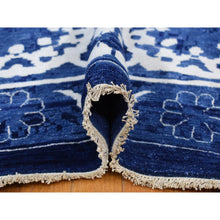 Load image into Gallery viewer, 12&#39;2&quot;x18&#39;3&quot; Admiral Blue, Hand Knotted, Tabriz with All Over Leaf Design, Wool and Silk, Tone on Tone, Oriental, Oversized Rug FWR468084