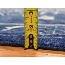 Load image into Gallery viewer, 12&#39;2&quot;x18&#39;3&quot; Admiral Blue, Hand Knotted, Tabriz With All Over Leaf Design, Wool And Silk, Tone On Tone, Oriental, Oversized Rug FWR468084