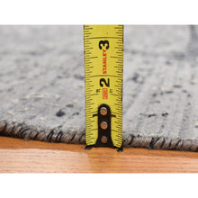 Load image into Gallery viewer, 10&#39;x10&#39; Nickel Gray, Broken And Erased Persian Design, Pure Silk With Textured Wool, Hand Knotted, Square, Oriental Rug FWR468090