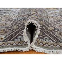 Load image into Gallery viewer, 11&#39;10&quot;x18&#39;6&quot; Fossil Gray, Mughal Inspired Medallions Design, Textured Wool and Silk, Hand Knotted, Oversized, Oriental Rug FWR468096