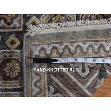 Load image into Gallery viewer, 11&#39;10&quot;x18&#39;6&quot; Fossil Gray, Mughal Inspired Medallions Design, Textured Wool and Silk, Hand Knotted, Oversized, Oriental Rug FWR468096